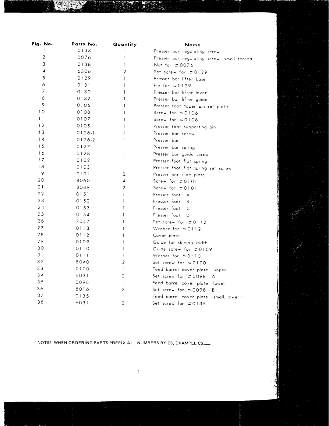 Singer 509BS1 manual 