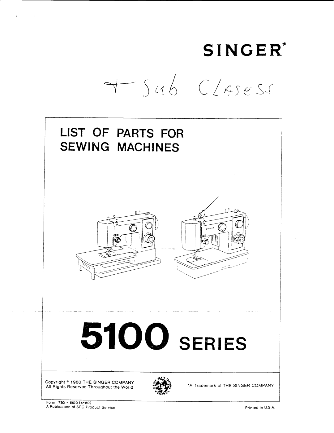 Singer 5100 Series manual 