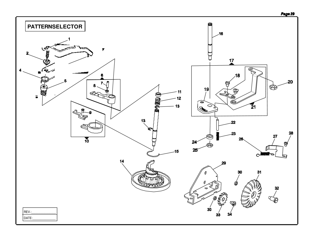 Singer 5160 manual Patternselector 