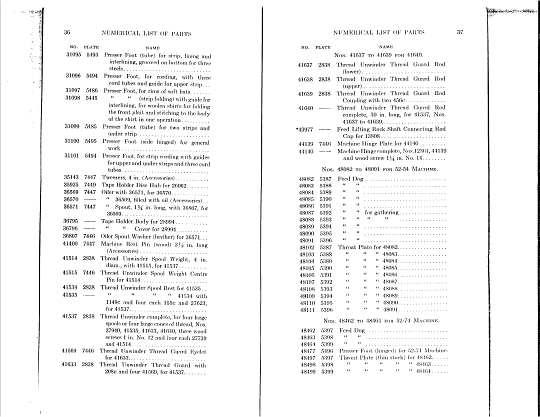 Singer 52-74, 52-54 manual 