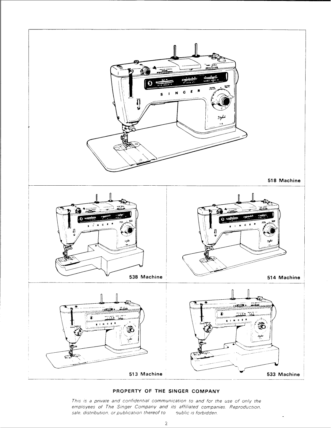 Singer 514, 538, 533, 518, 513 manual 