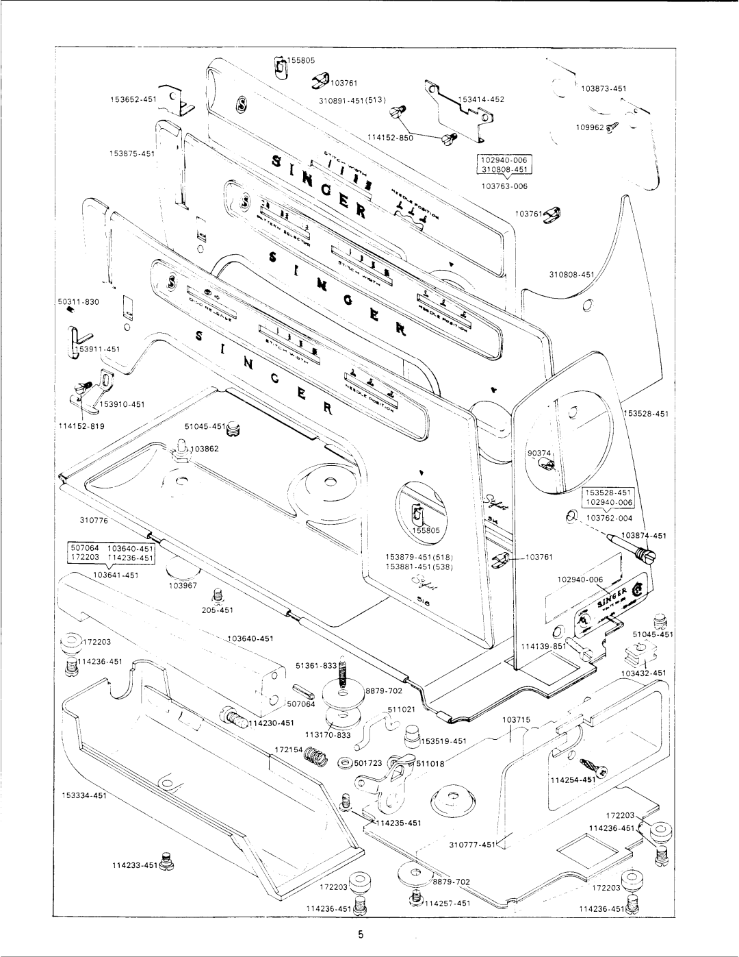 Singer 533, 538, 518, 514, 513 manual 