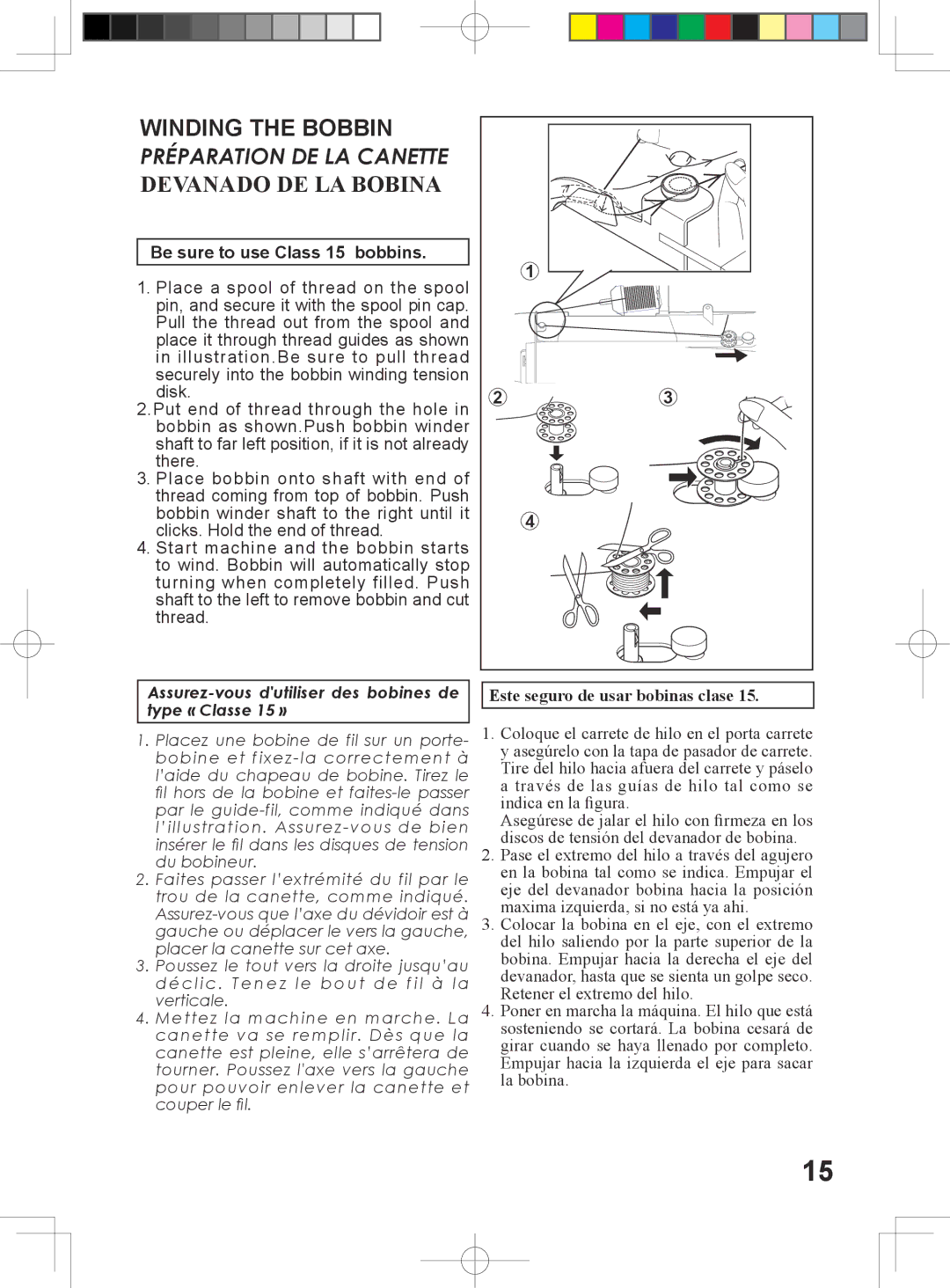 Singer 5400 instruction manual Winding the Bobbin, Devanado DE LA Bobina 
