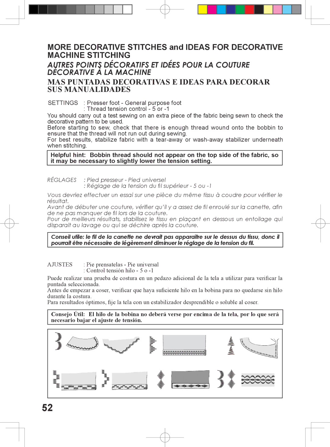 Singer 5400 instruction manual Thread tension control 5 or 