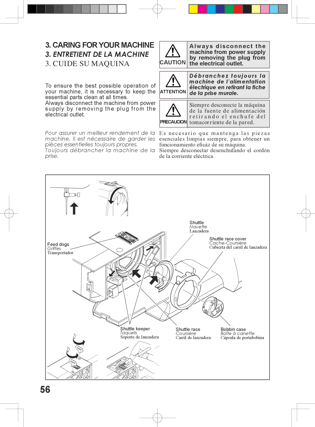 Singer 5400 instruction manual Cuide SU Maquina, Tomacorriente de la pared 