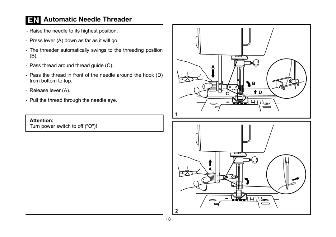 Singer 5523 instruction manual Automatic Needle Threader 