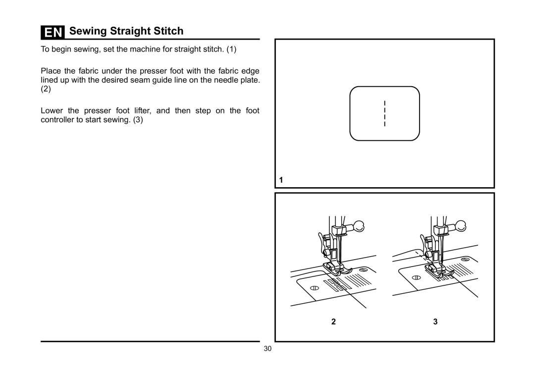 Singer 5523 instruction manual Sewing Straight Stitch, To begin sewing, set the machine for straight stitch 