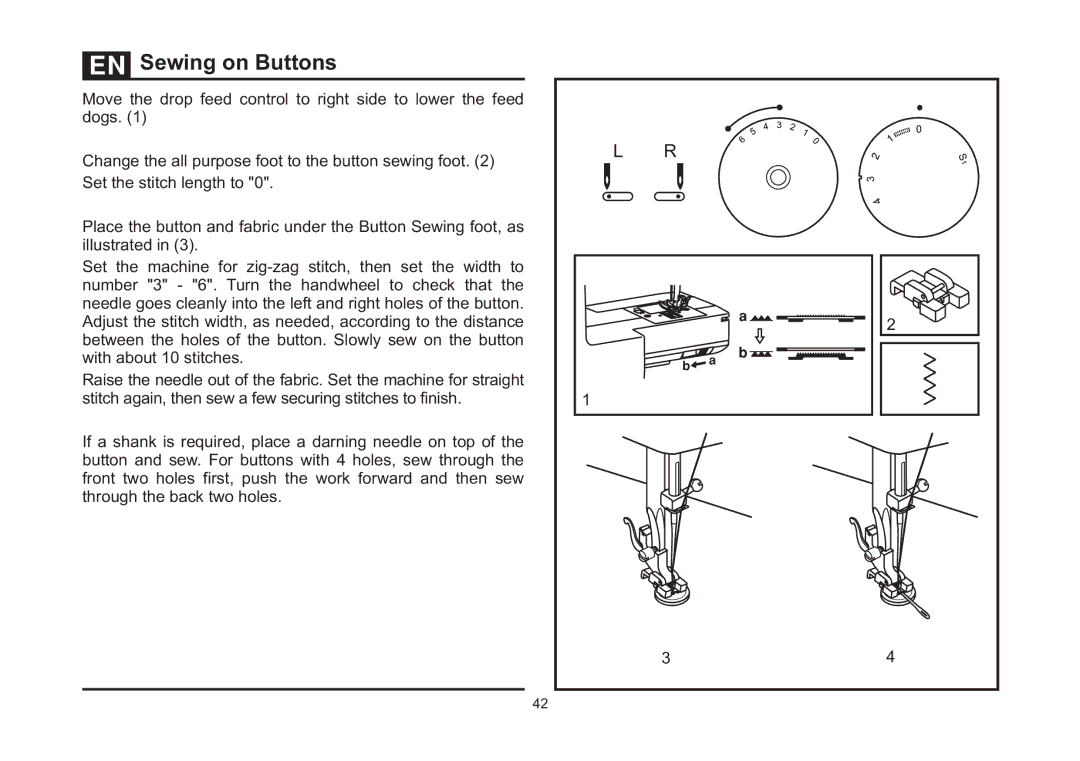 Singer 5523 instruction manual Sewing on Buttons 