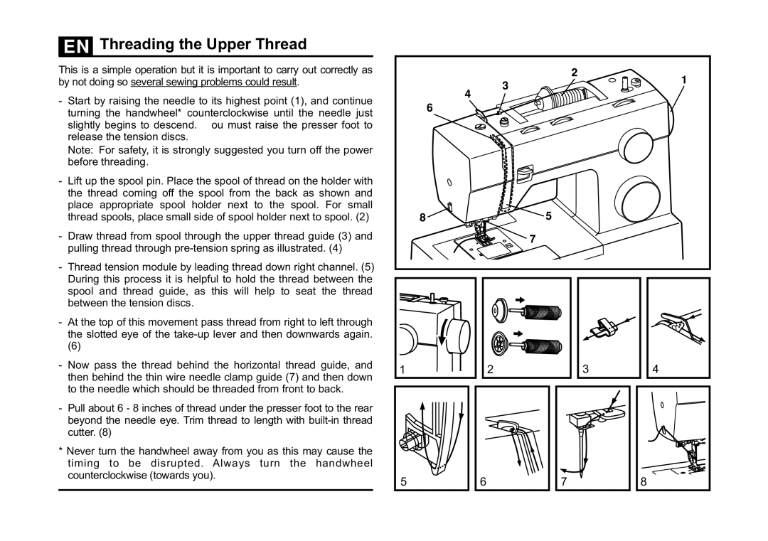 Singer 5532 instruction manual Threading the Upper Thread 