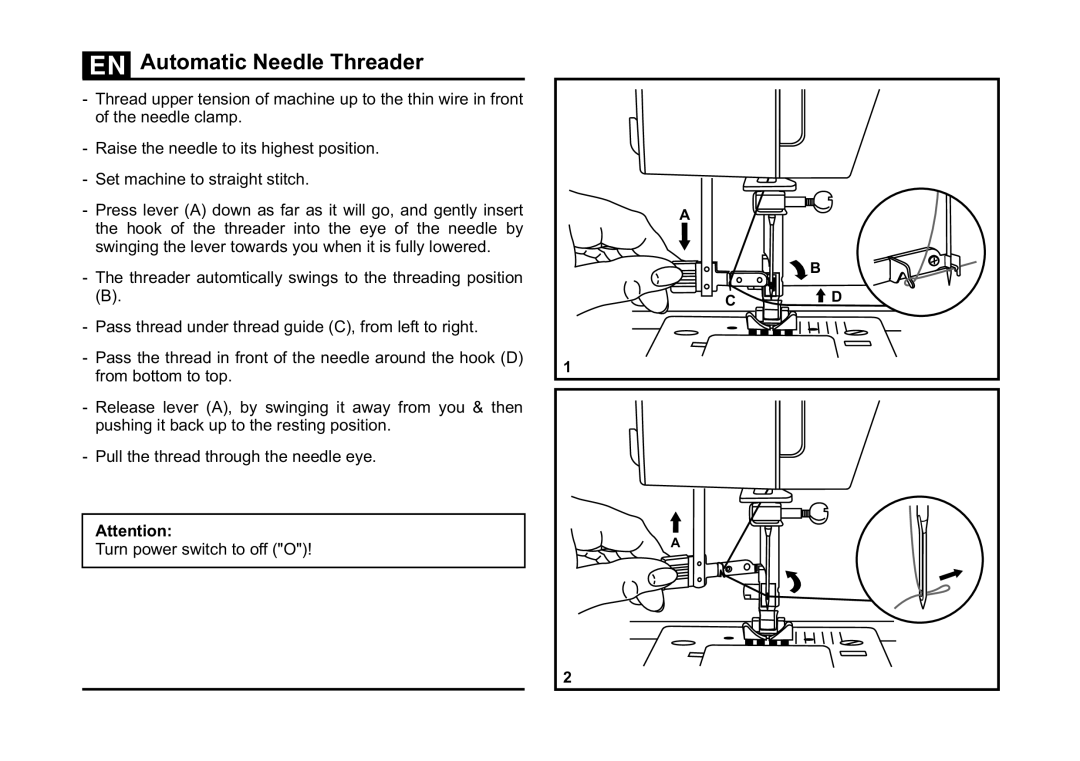 Singer 5532 instruction manual Automatic Needle Threader 