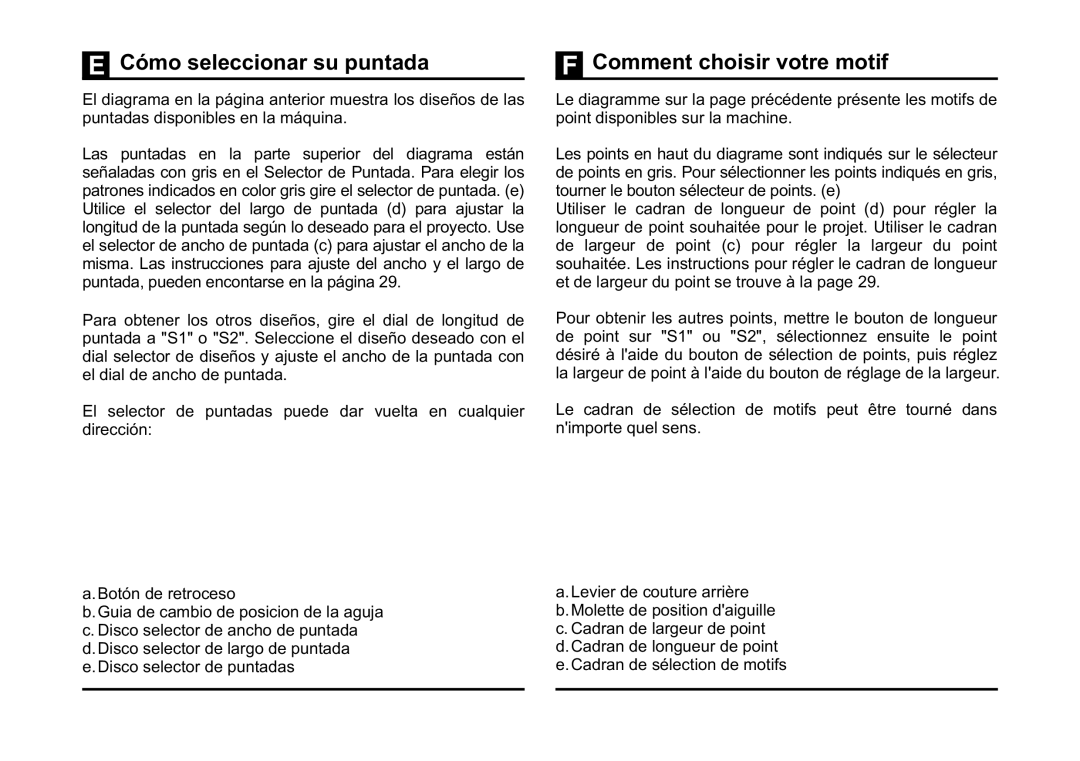 Singer 5532 instruction manual Cómo seleccionar su puntada, Comment choisir votre motif 