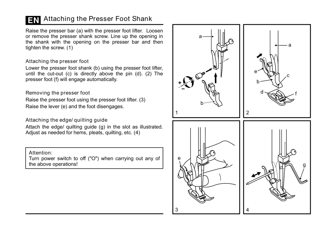 Singer 5532 instruction manual Attaching the Presser Foot Shank, Attaching the presser foot, Removing the presser foot 