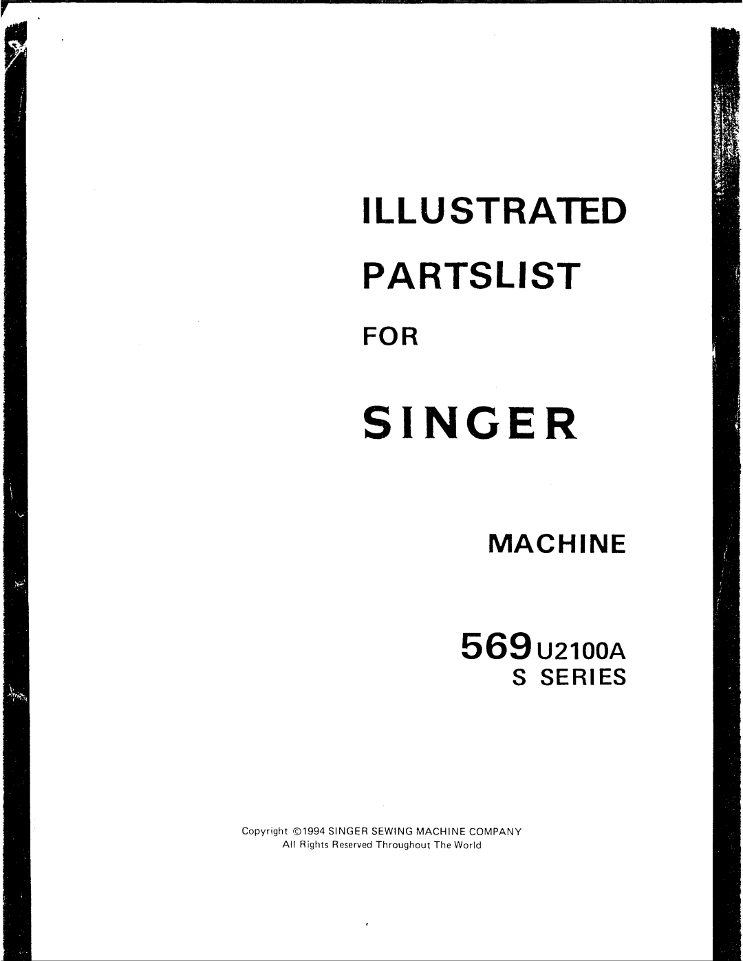 Singer 569U2100A manual 