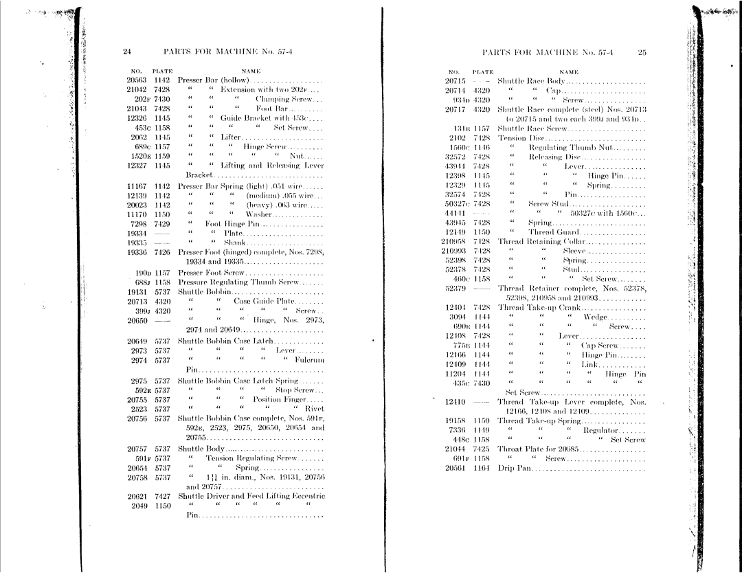 Singer 57-4, 57-14, 57-2 manual 