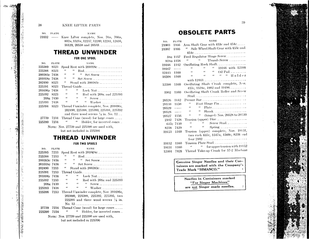 Singer 57-14, 57-4, 57-2 manual 