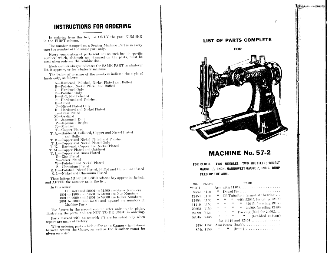 Singer 57-4, 57-14, 57-2 manual 