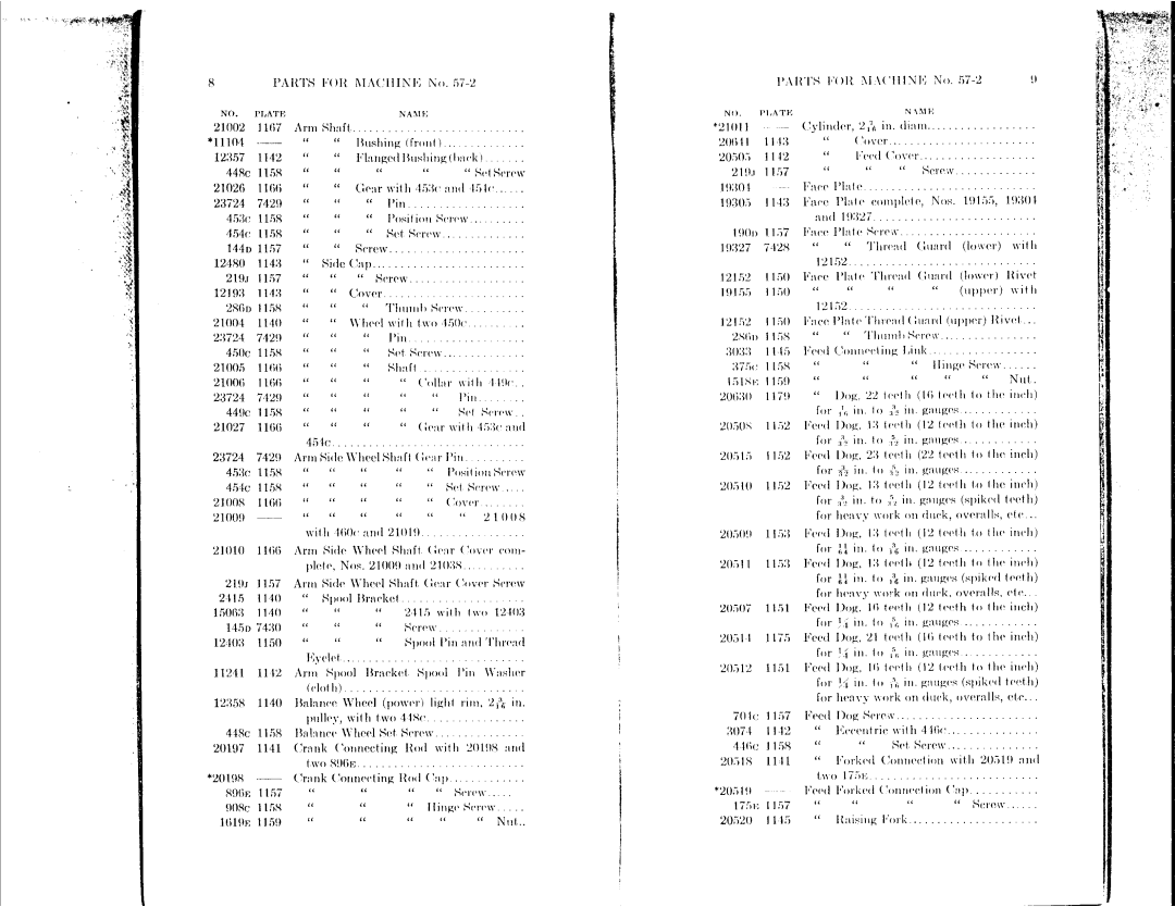 Singer 57-14, 57-4, 57-2 manual 