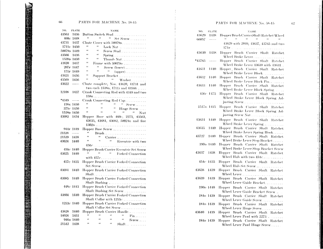 Singer 58-11, 58-1 to 58-5, 58-9, 58-12, 58-15 manual 