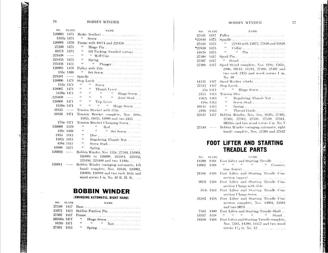 Singer 58-11, 58-1 to 58-5, 58-9, 58-12, 58-15 manual 