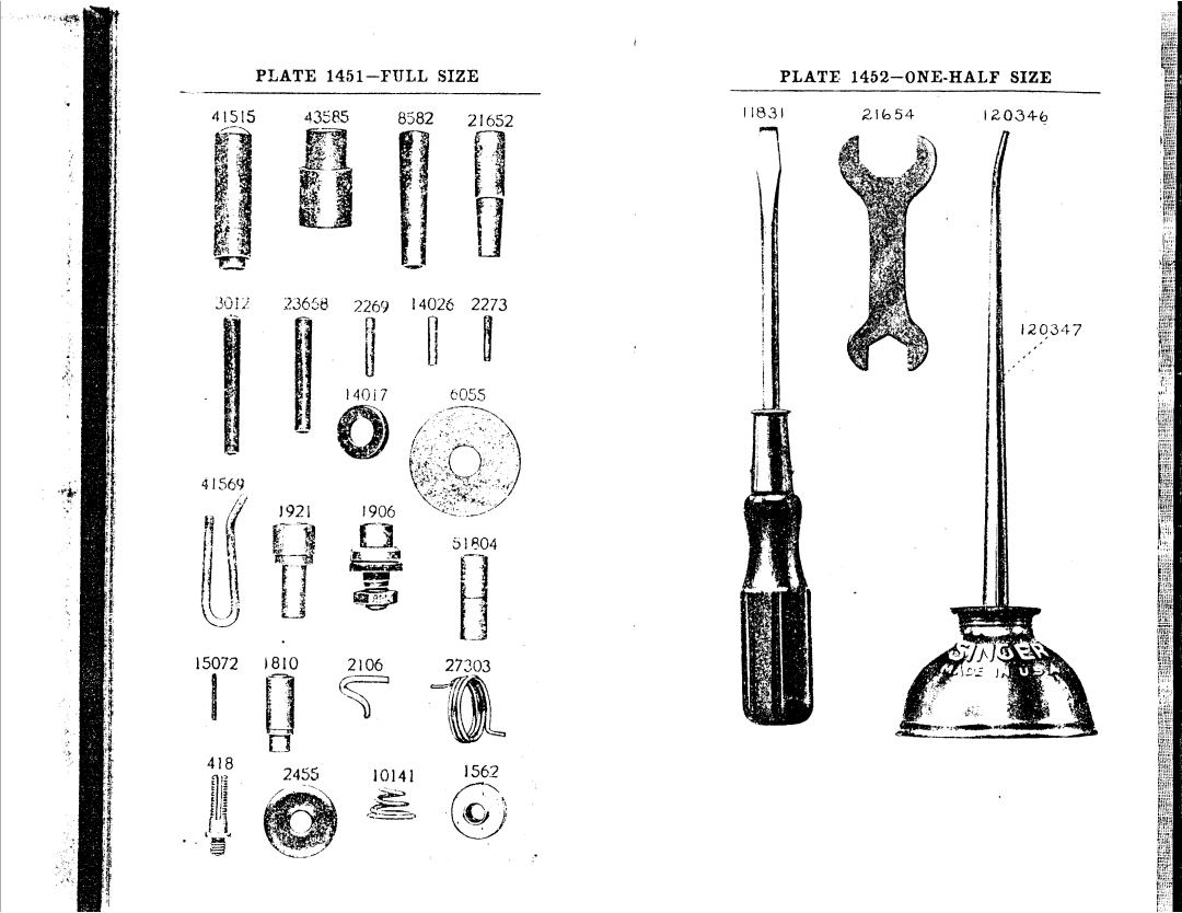 Singer 58-12, 58-1 to 58-5, 58-9, 58-11, 58-15 manual 