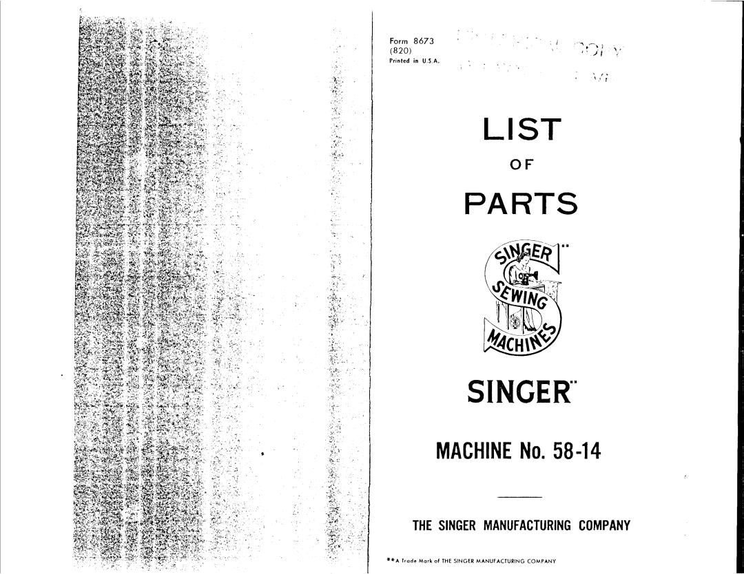 Singer 58-14 manual 