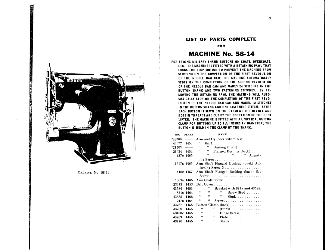 Singer 58-14 manual 