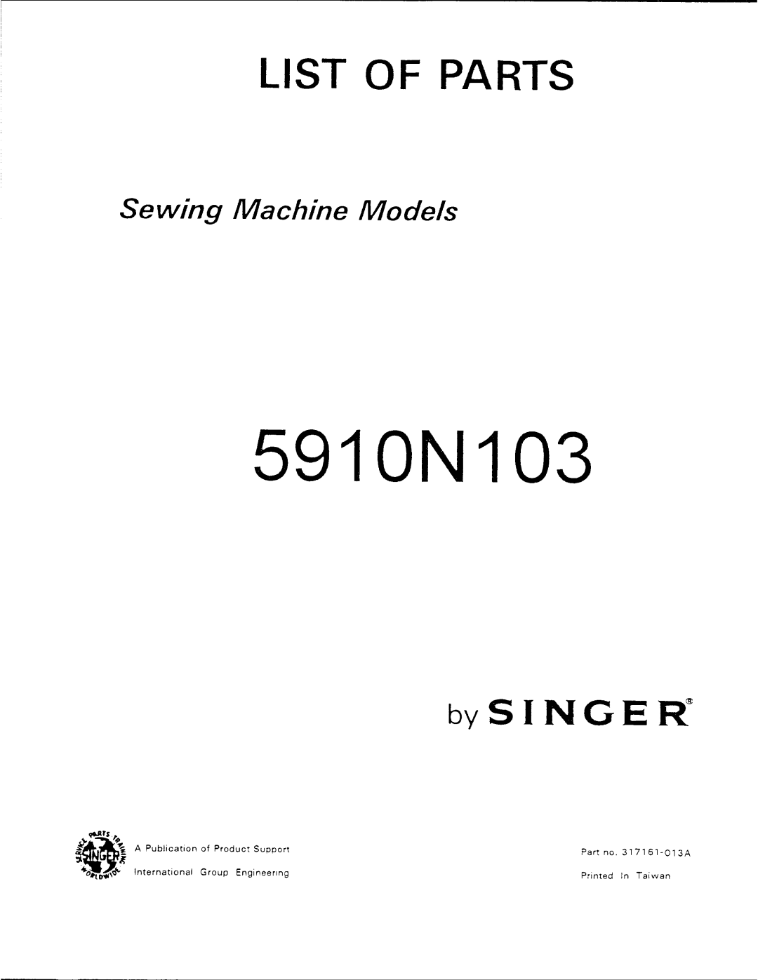 Singer 5910N103 manual 