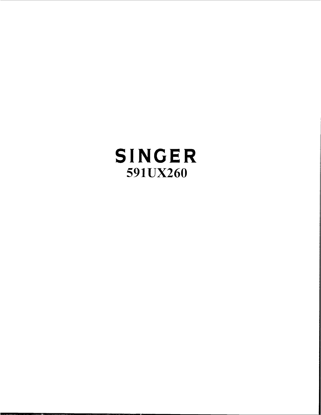 Singer 591UX260 manual 