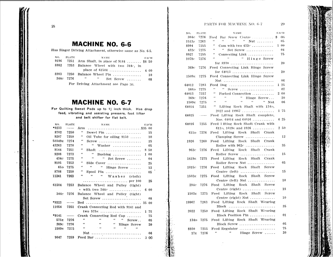 Singer 6-1 to 6-8 manual 