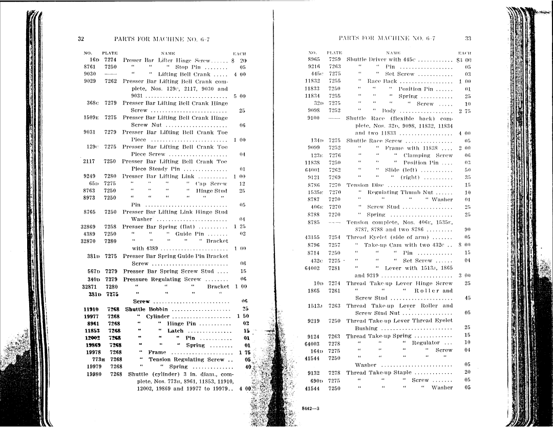 Singer 6-1 to 6-8 manual 