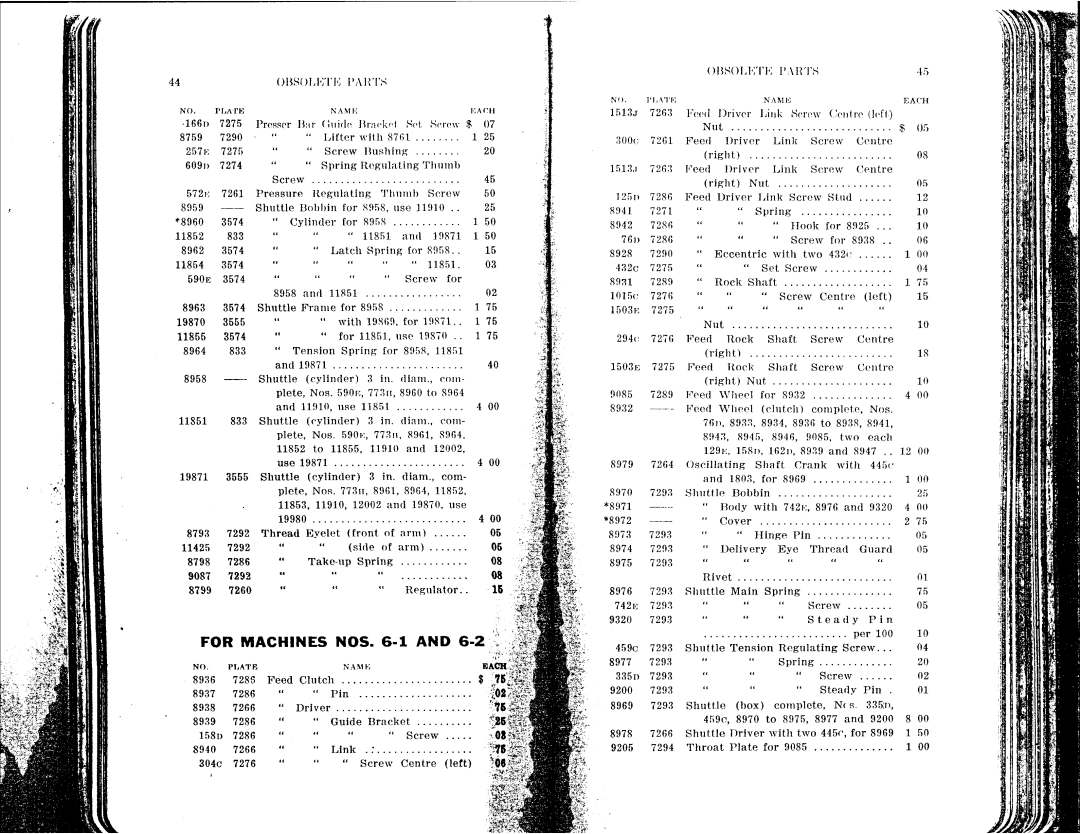 Singer 6-1 to 6-8 manual 