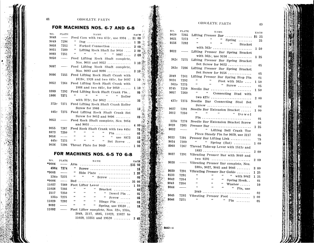 Singer 6-1 to 6-8 manual 