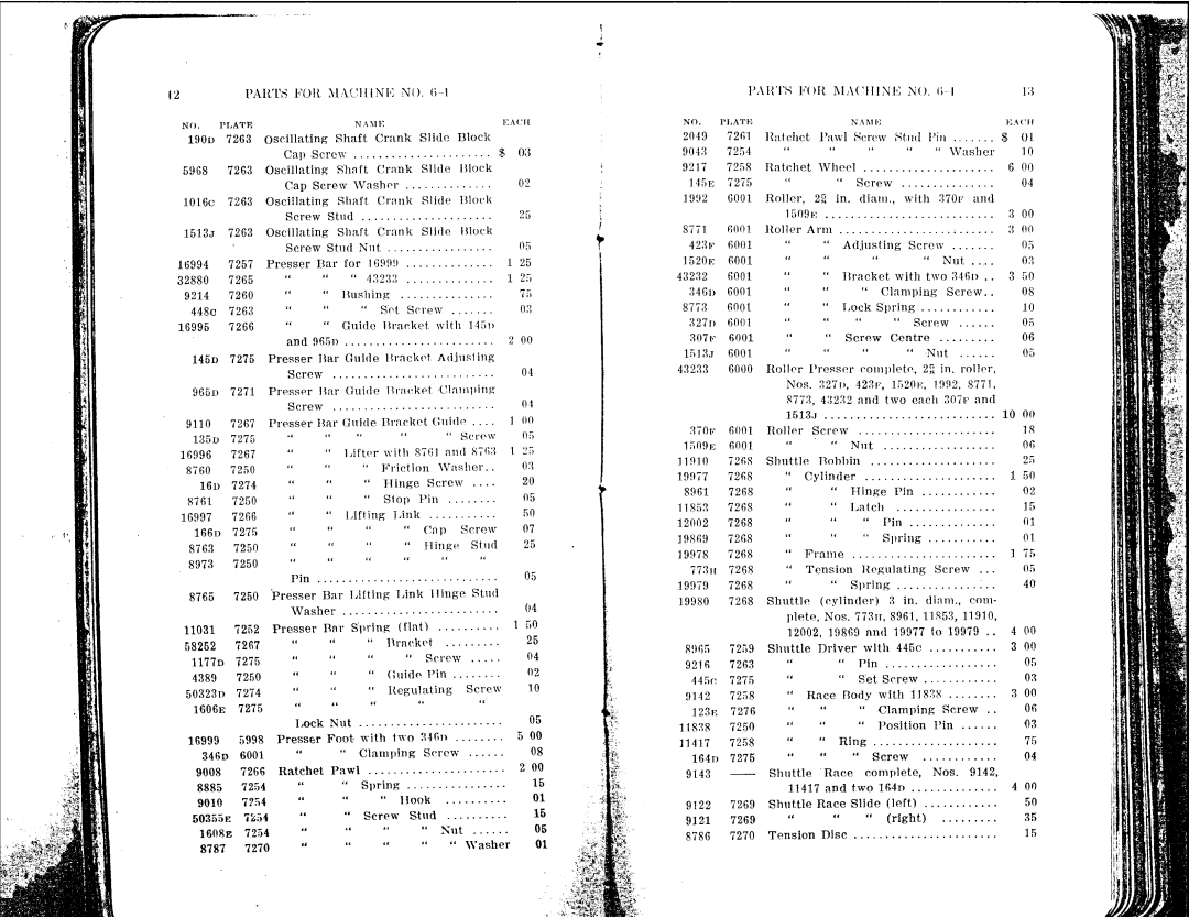 Singer 6-1 to 6-8 manual 