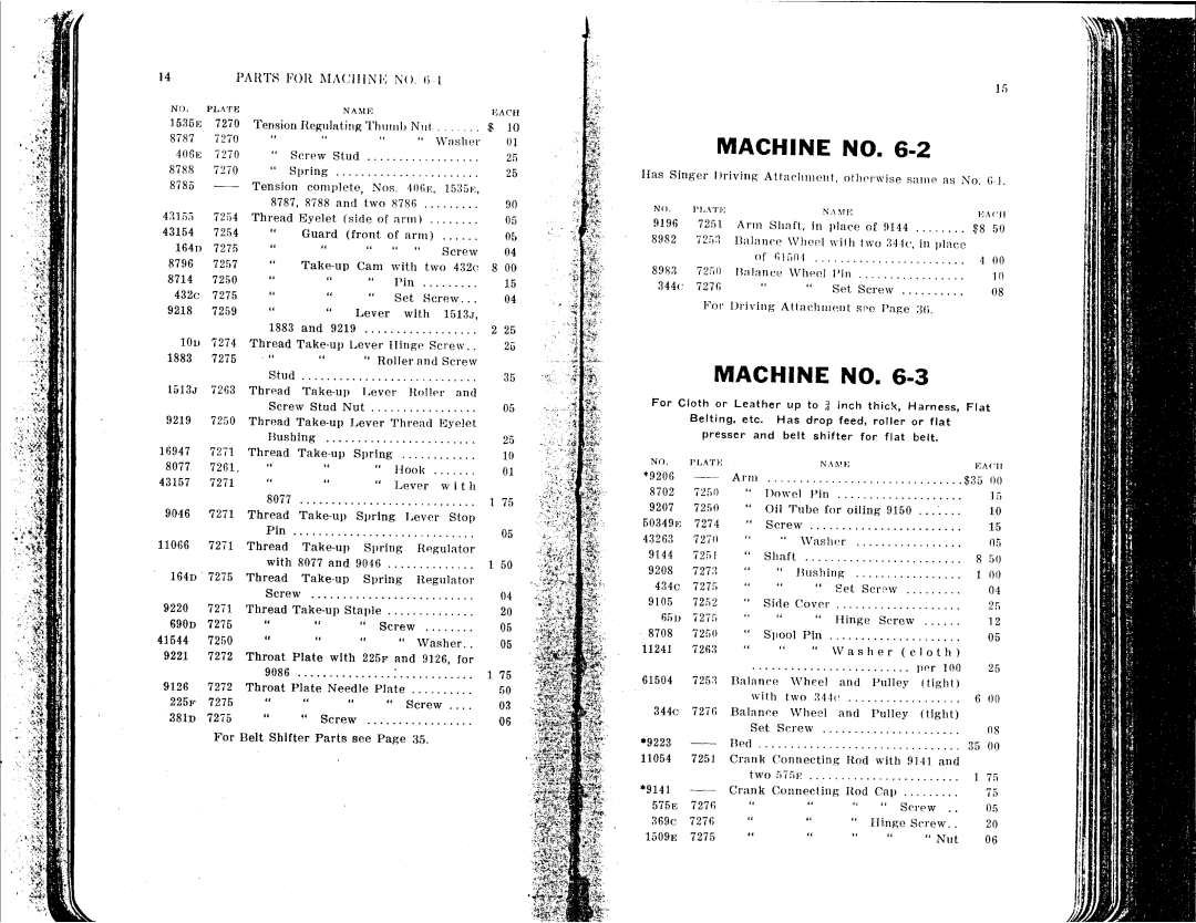 Singer 6-1 to 6-8 manual 