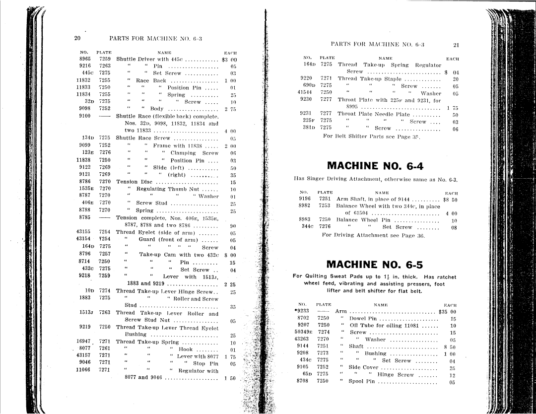 Singer 6-1 to 6-8 manual 