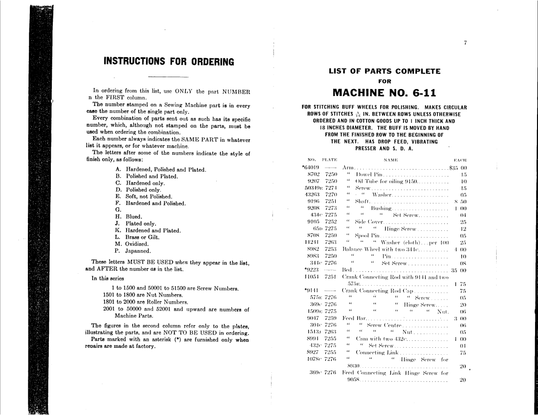 Singer 6-11, 6-15, 6-12, 6-14 manual 