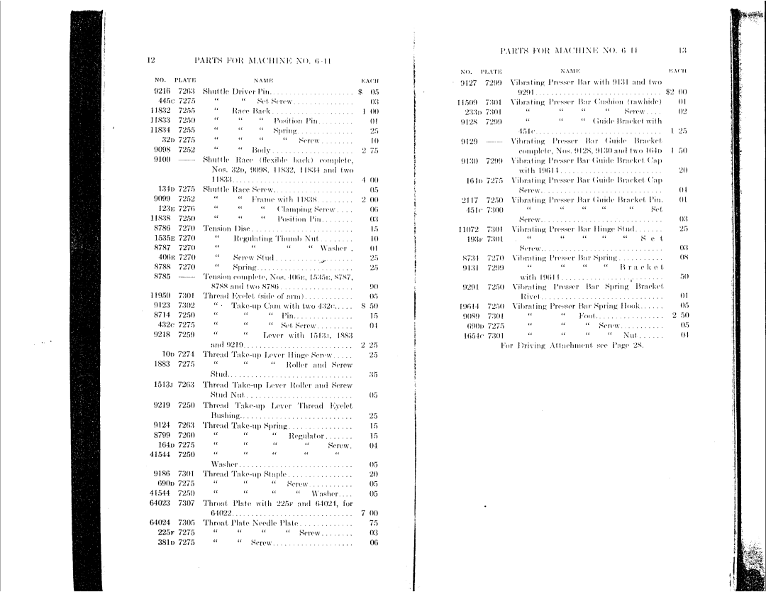 Singer 6-14, 6-15, 6-12, 6-11 manual 