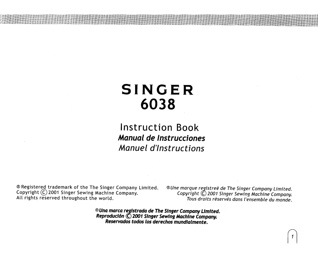 Singer 6038 manual 