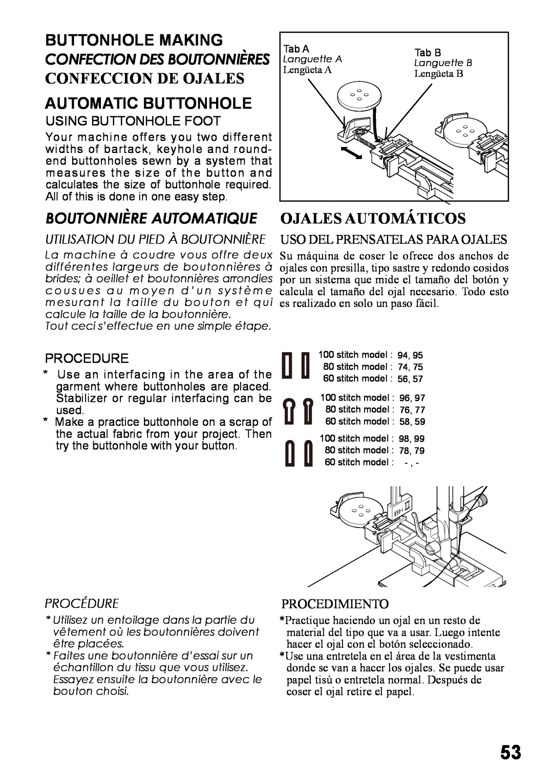 Singer 6180 Buttonhole Making, Confeccion De Ojales, Automatic Buttonhole, Ojales Automáticos, Boutonnière Automatique 