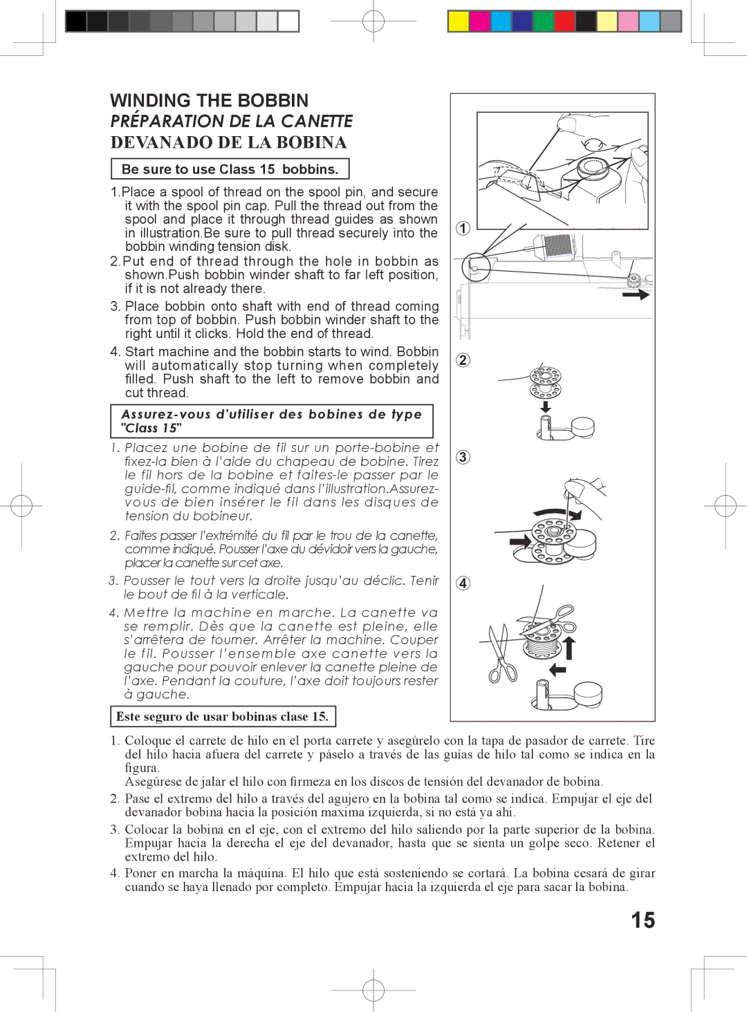 Singer 6160, 6180, 6199, 5500 instruction manual Winding the Bobbin, Devanado DE LA Bobina 