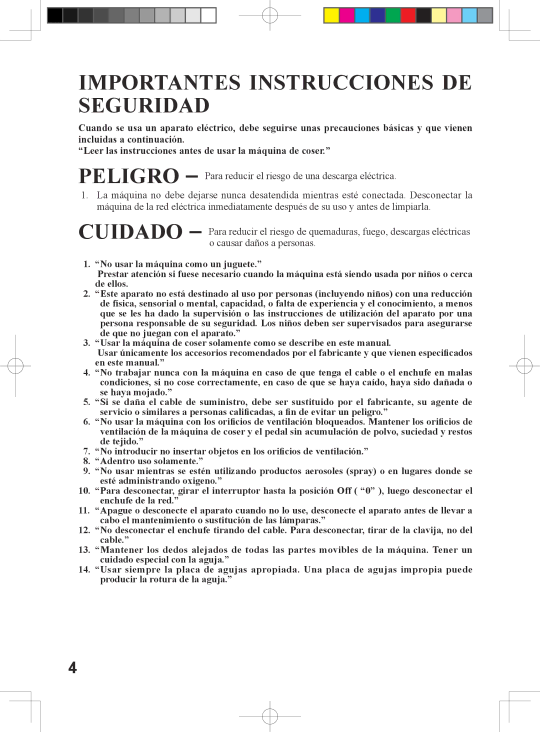 Singer 6199, 6180, 6160, 5500 instruction manual Importantes Instrucciones DE Seguridad 