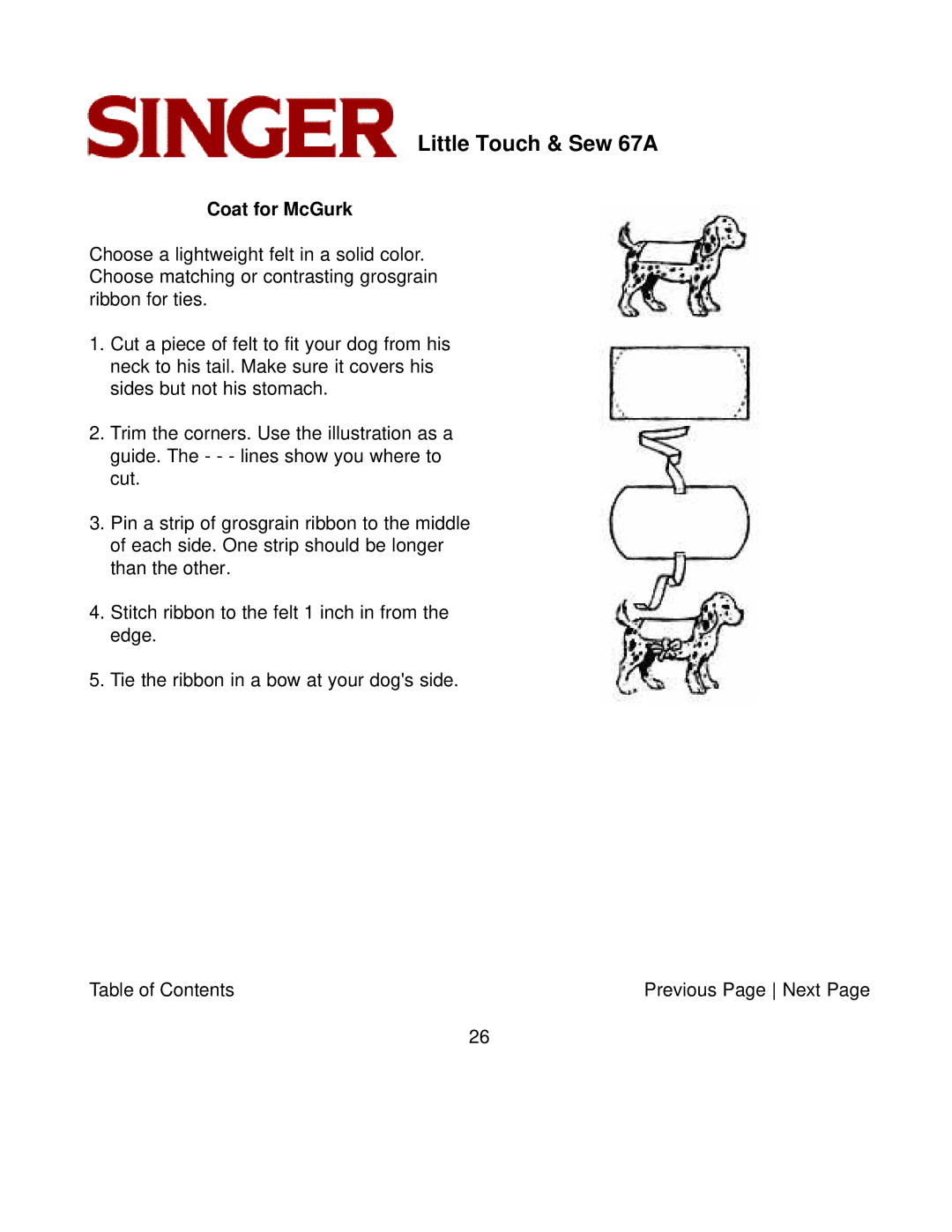 Singer 67A instruction manual Coat for McGurk 