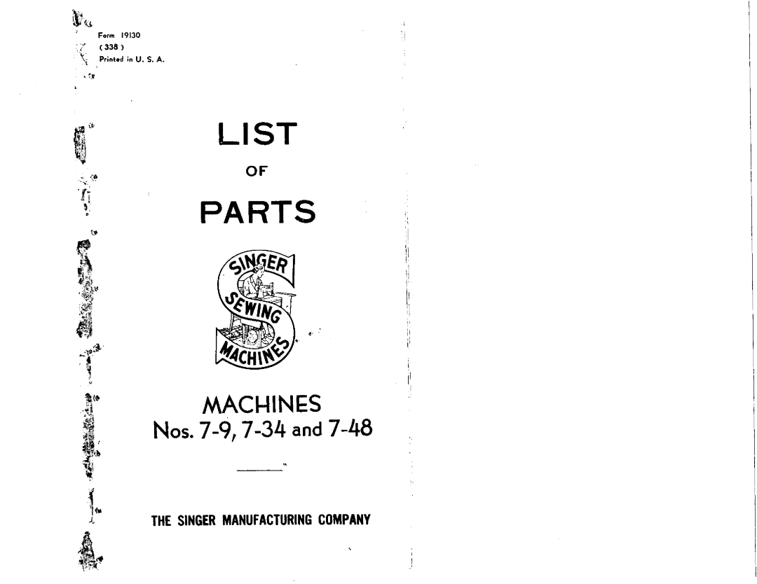 Singer 7-48, 7-34 manual 