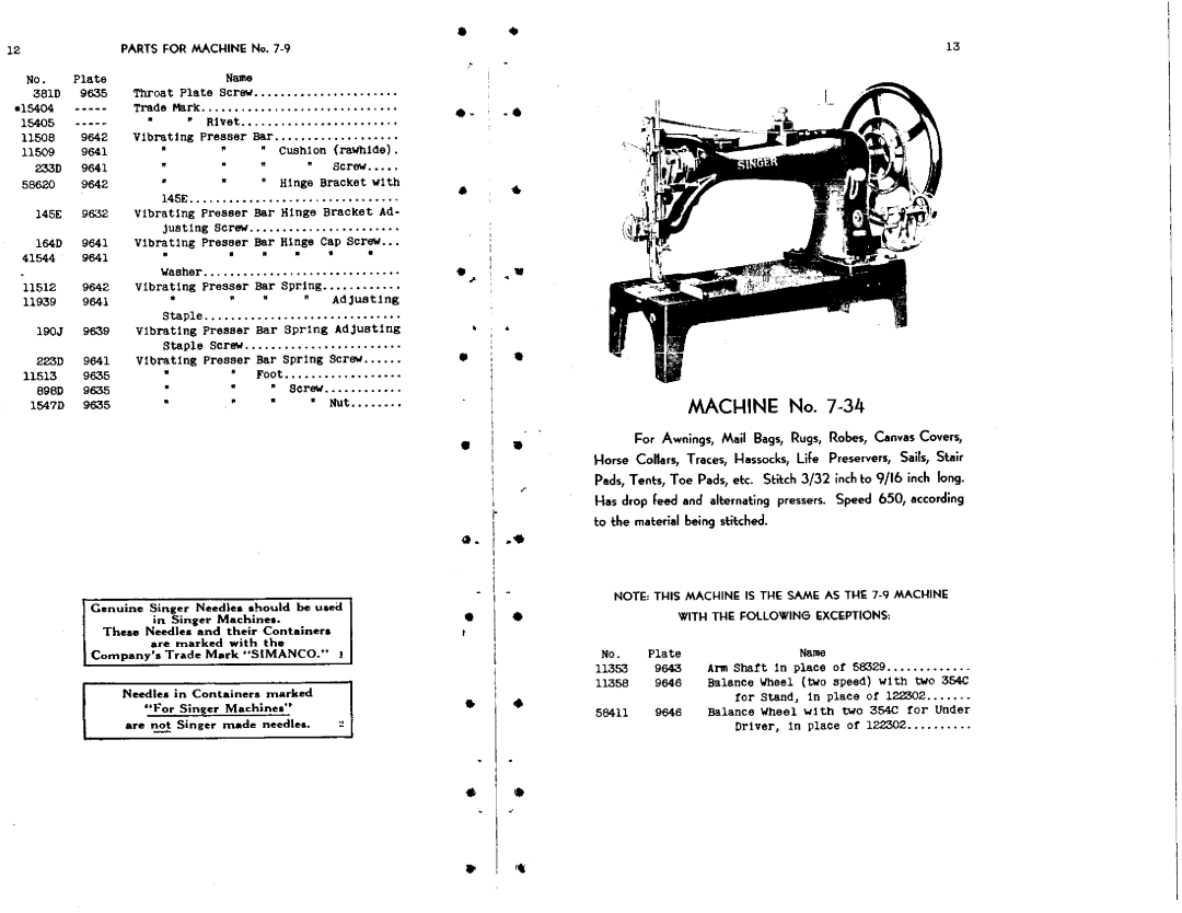 Singer 7-48, 7-34 manual 