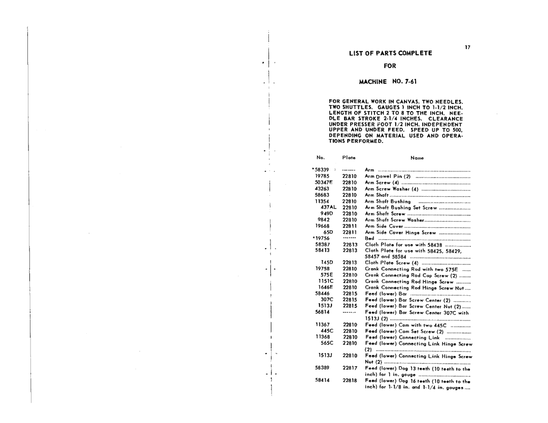 Singer 7-61 manual 