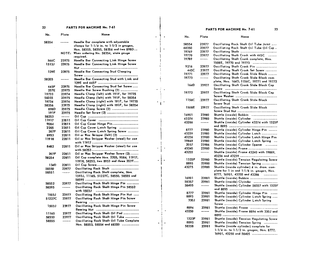 Singer 7-61 manual 