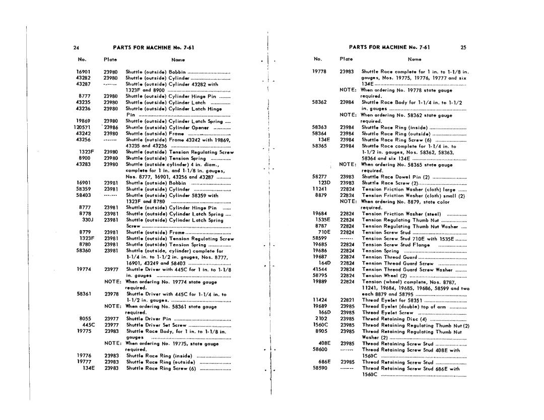 Singer 7-61 manual 