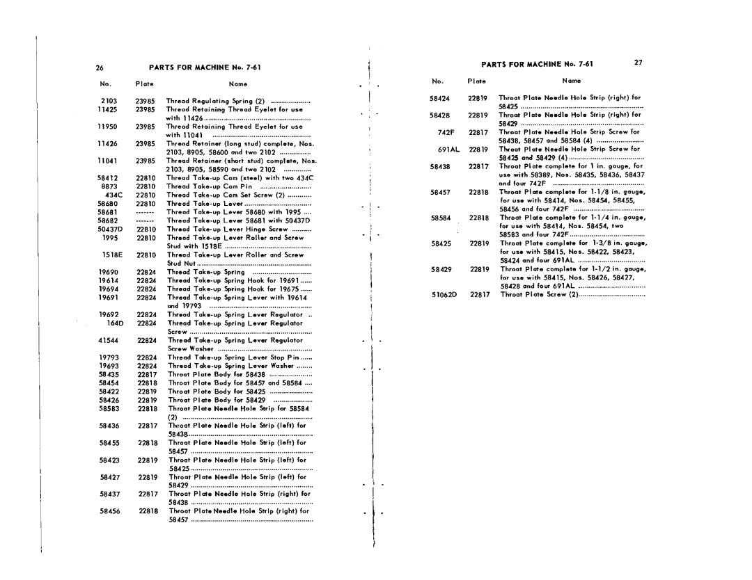 Singer 7-61 manual 