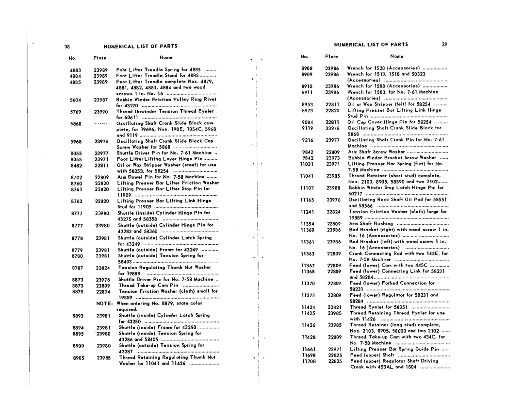 Singer 7-61 manual 