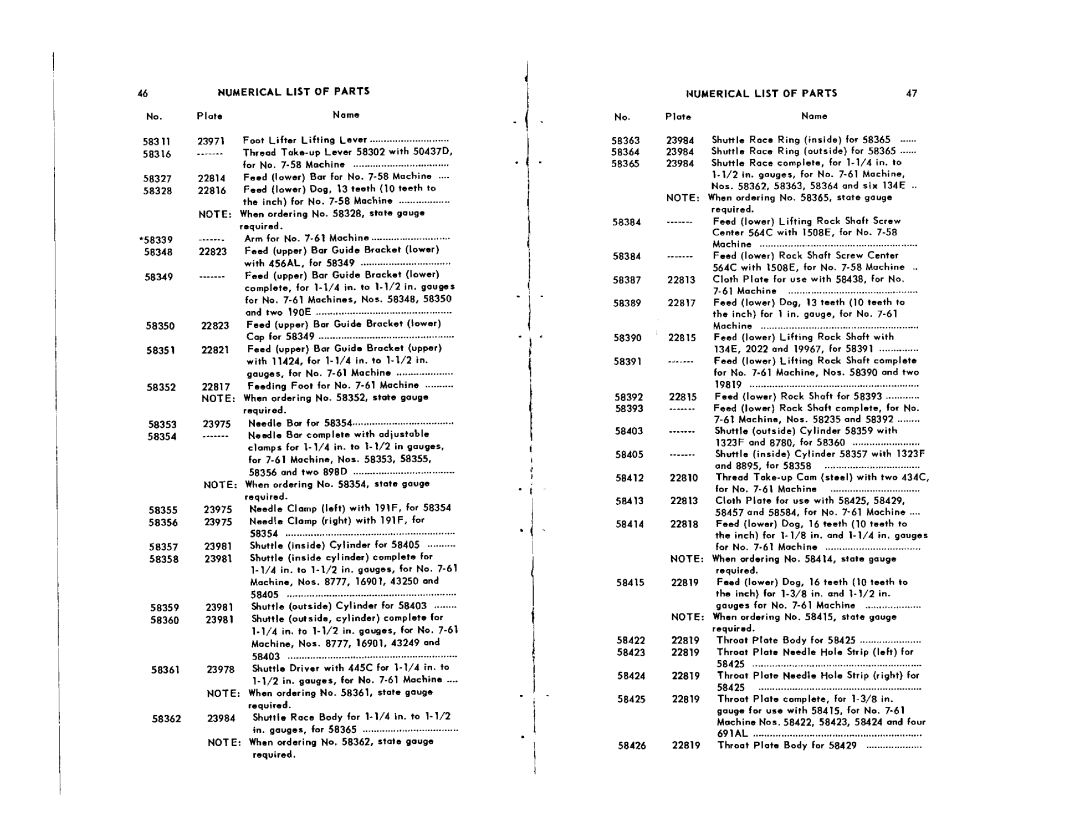 Singer 7-61 manual 